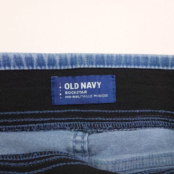Old Navy Womens Rockstar Skinny Jeans 4 Mid Rise Pull On Light Wash Imperfect - Picture 8 of 9